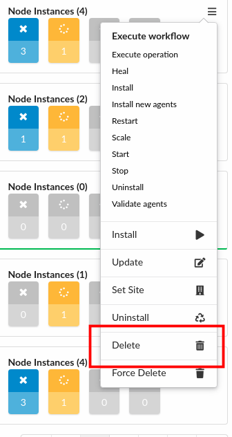 Delete deployment from deployments list