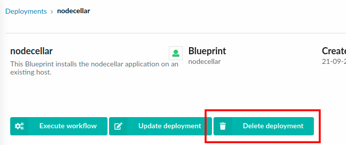 Delete deployment from deployment details