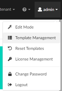 Template Management - menu