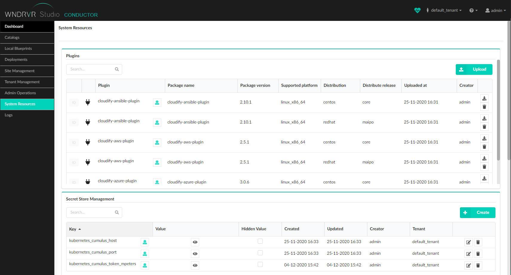 System Resources Page