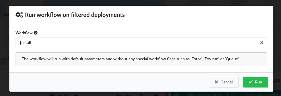 Run Workflow modal