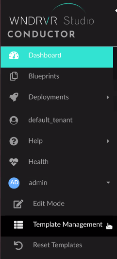 Template Management - menu