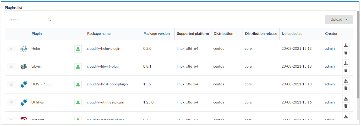 Plugins list