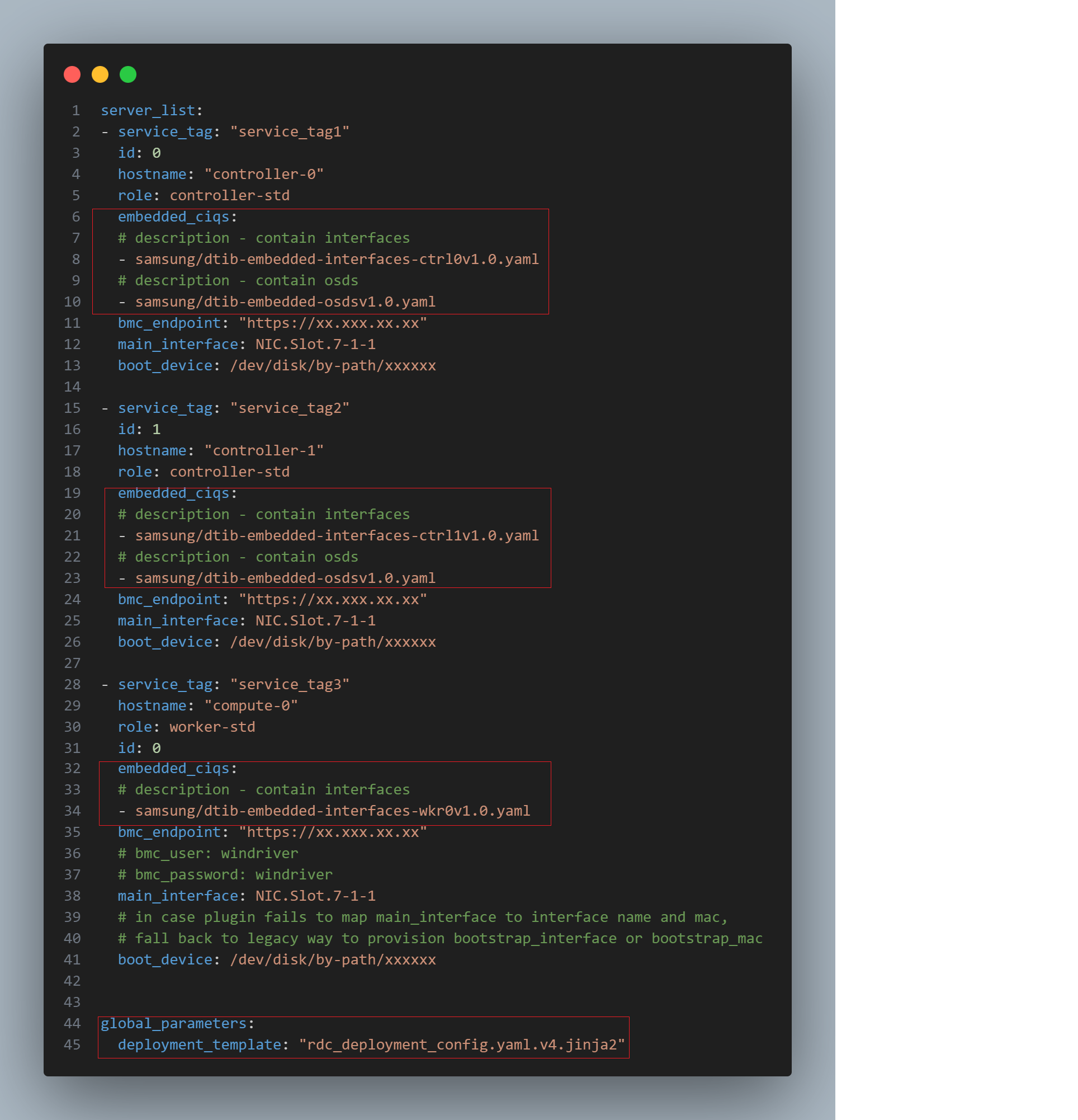 Example Deployment Template