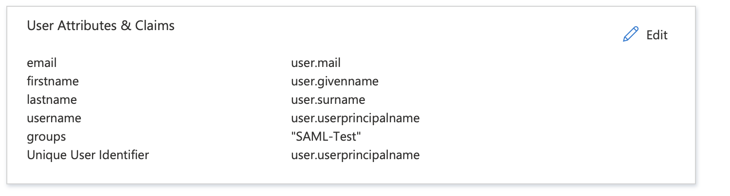 Azure-SSO Claims
